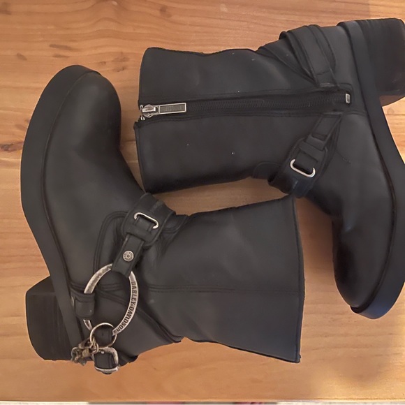 Harley-Davidson Shoes - Harley-Davidson Women's 8" Christa Harness Leather Boot Black Sz 6 /UK 4/EUR 37
